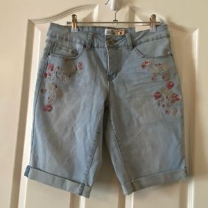 Floral Embroidered Bermuda Shorts